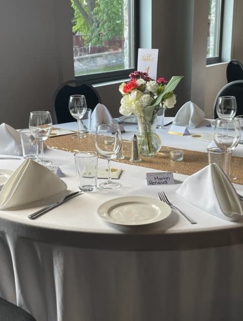 The Gold Room set up for an event